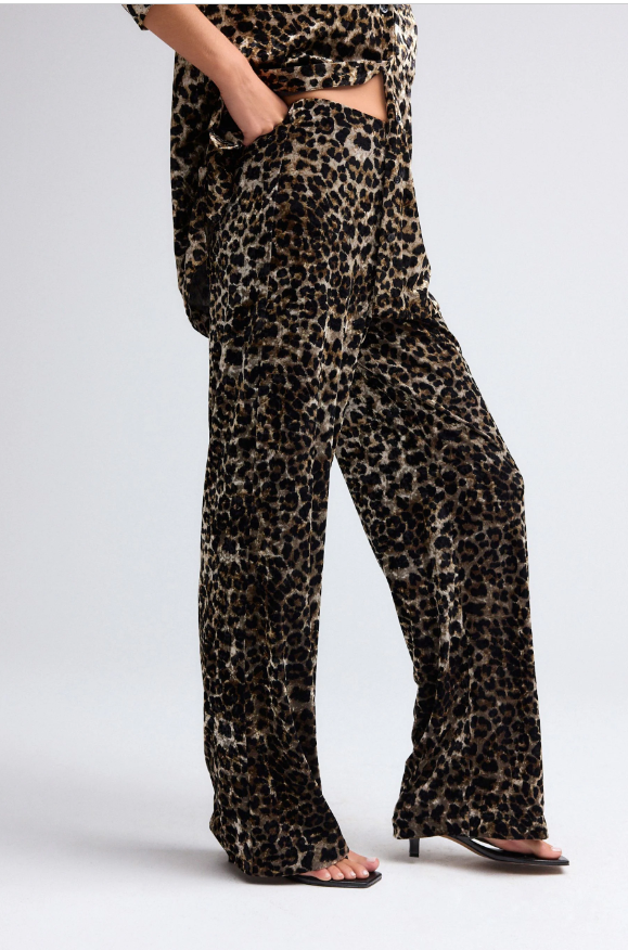 Next Animal Velvet Wide leg Trousers