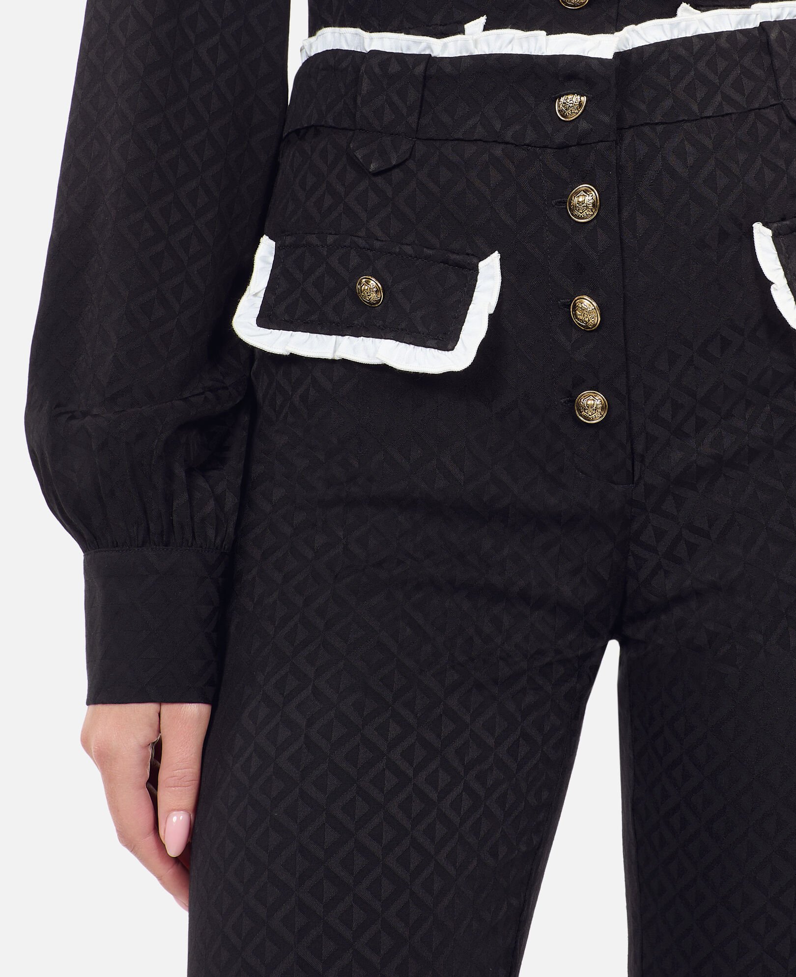 The Kooples Black Flare Trousers detail