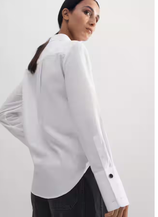 Me + Em Impossibly Soft Forever Tux Shirt back view