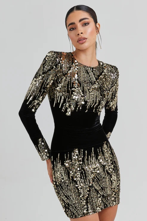 Nadine Merabi Kyra Black Dress