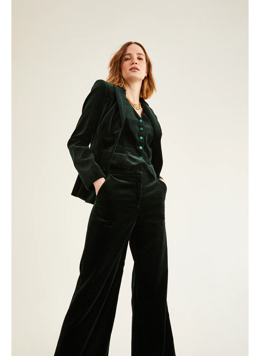 Susannah London Forest Velvet 3 Piece Suit