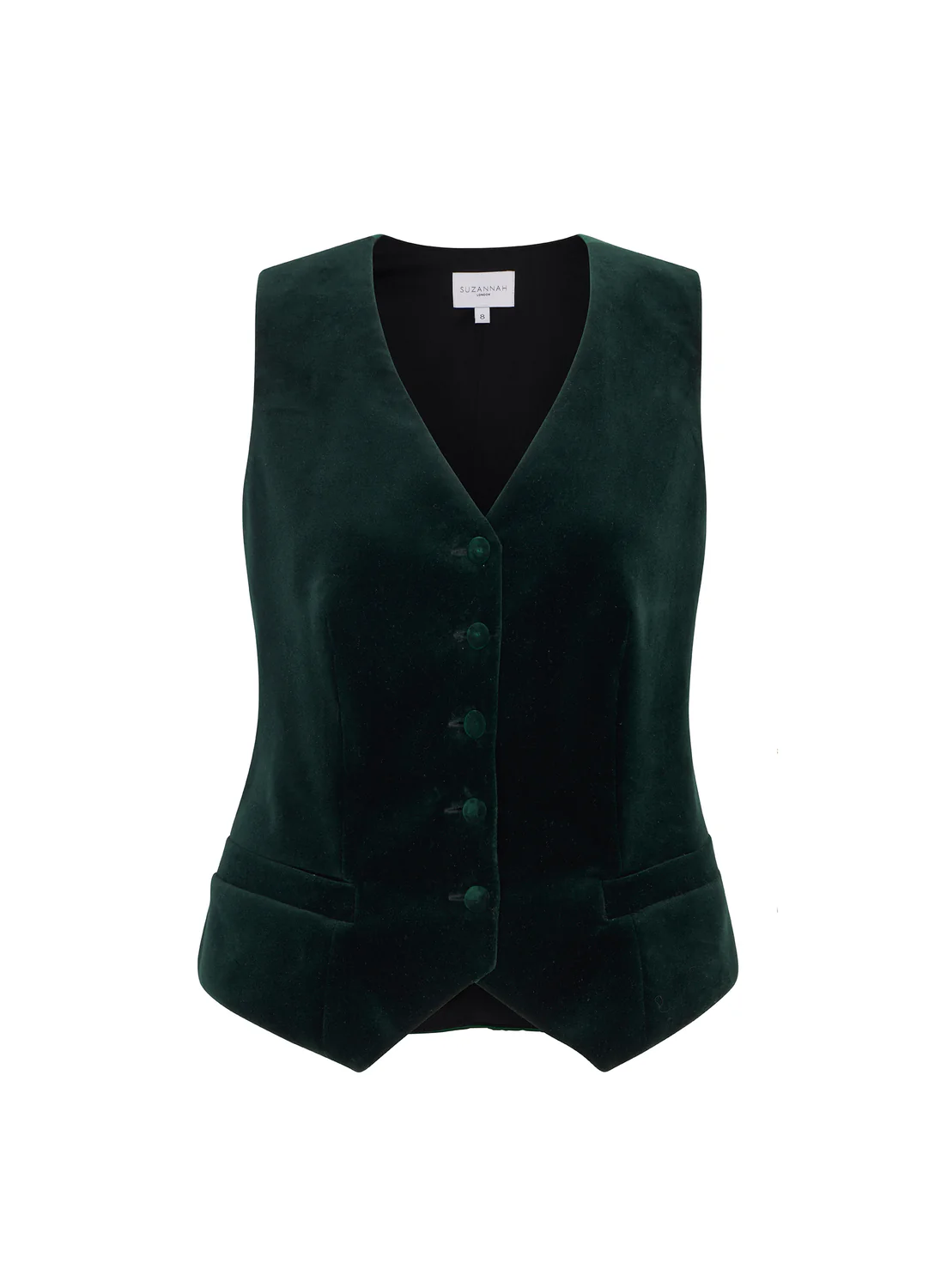 Susannah London Queens Waistcoat Forest Velvet