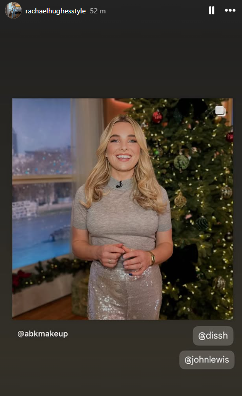 where to get all Sian Welby This Morning outfits grey short sleeve knbit silver sequin trousers what is Sian wearing 23 December 2024 Photo Rachael Hughes