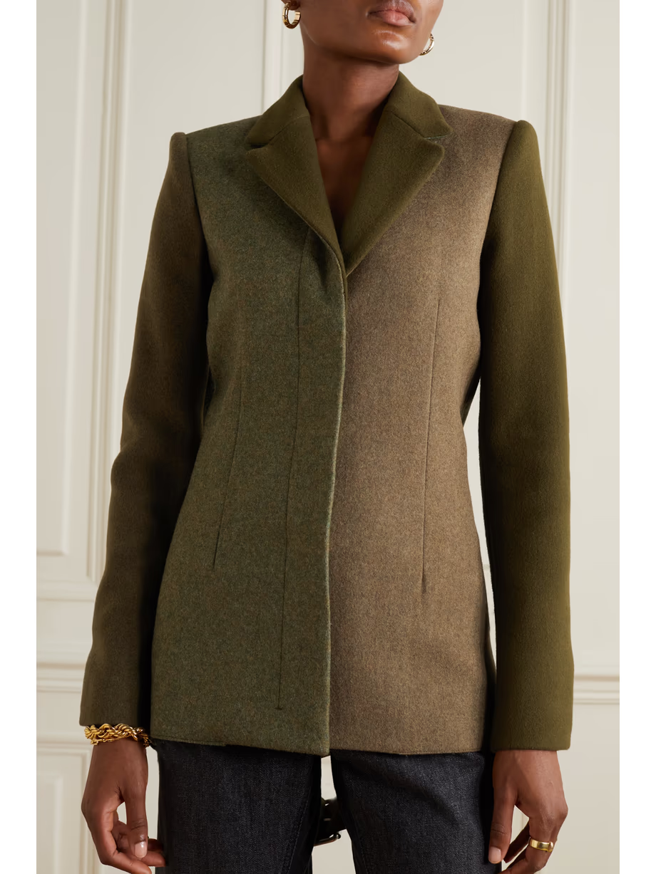 Loewe Buckle-embellished color-block wool-blend felt blazer