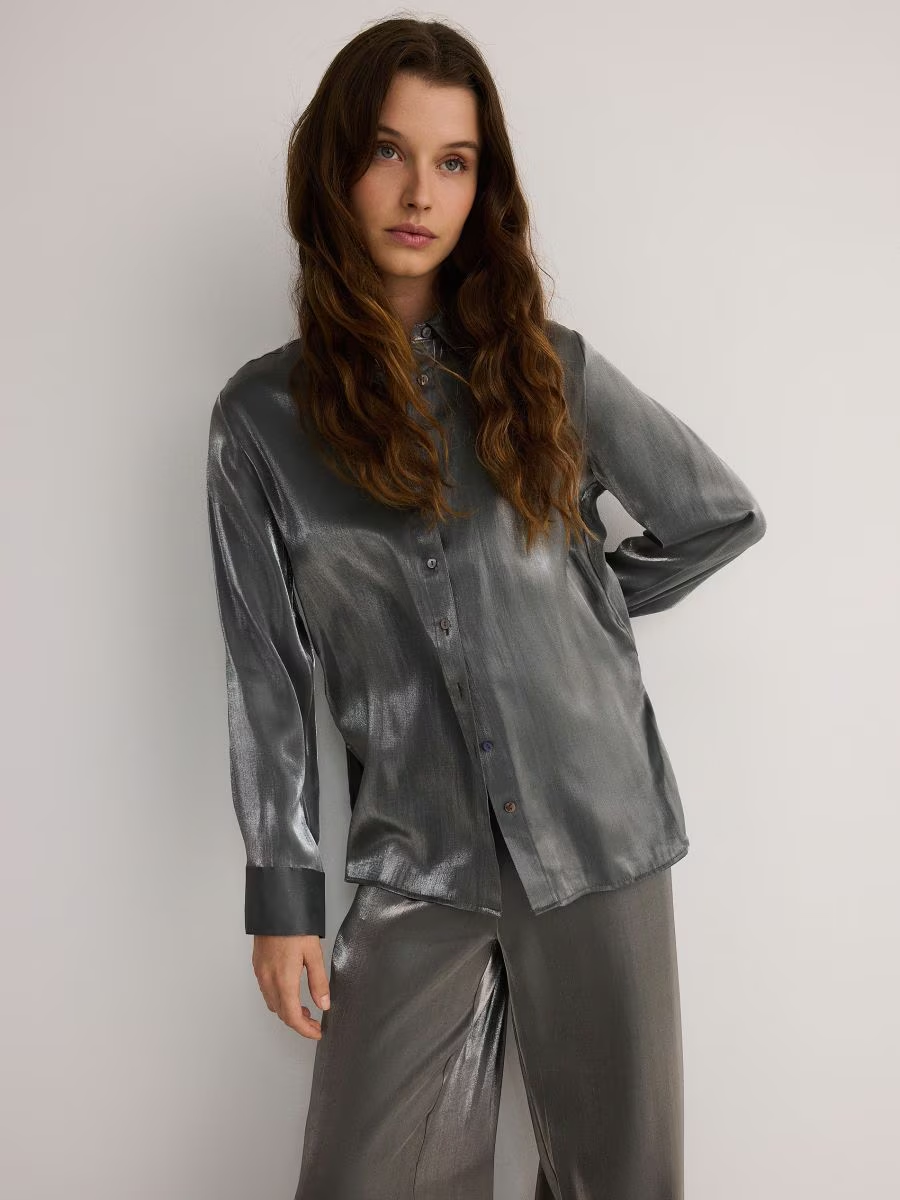 Reserved Metallic viscose rich shirt