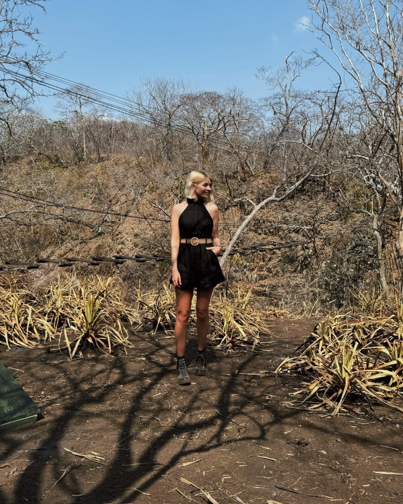 where to get all holly Willoughby Celebrity Bear Hunt outfits black halter jumpsuit animal print biker boots what is Holly wearing  8 February 2025 Photo Holly Willoughby