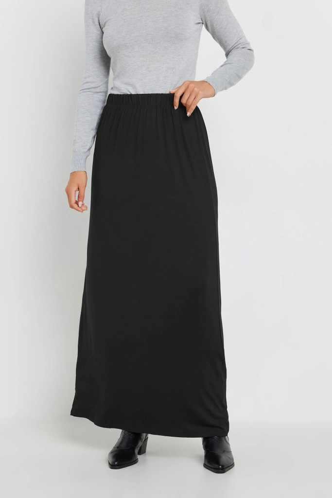 LTS Tall Black Tube Maxi Skirt