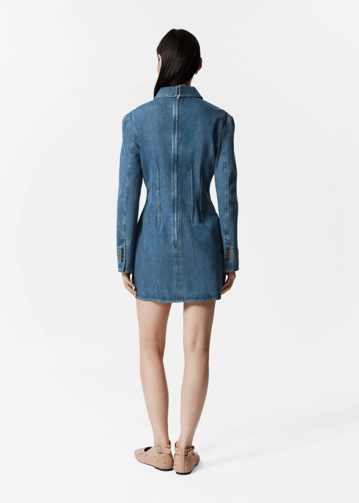 & Other Stories Denim Mini Dress back view