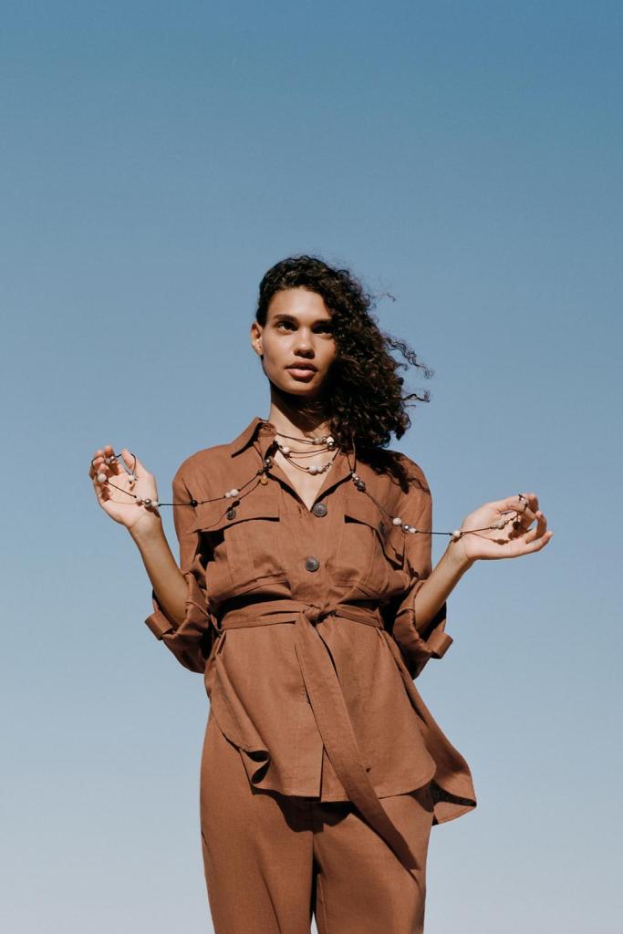 Zara Linen Blend Safari Shirt