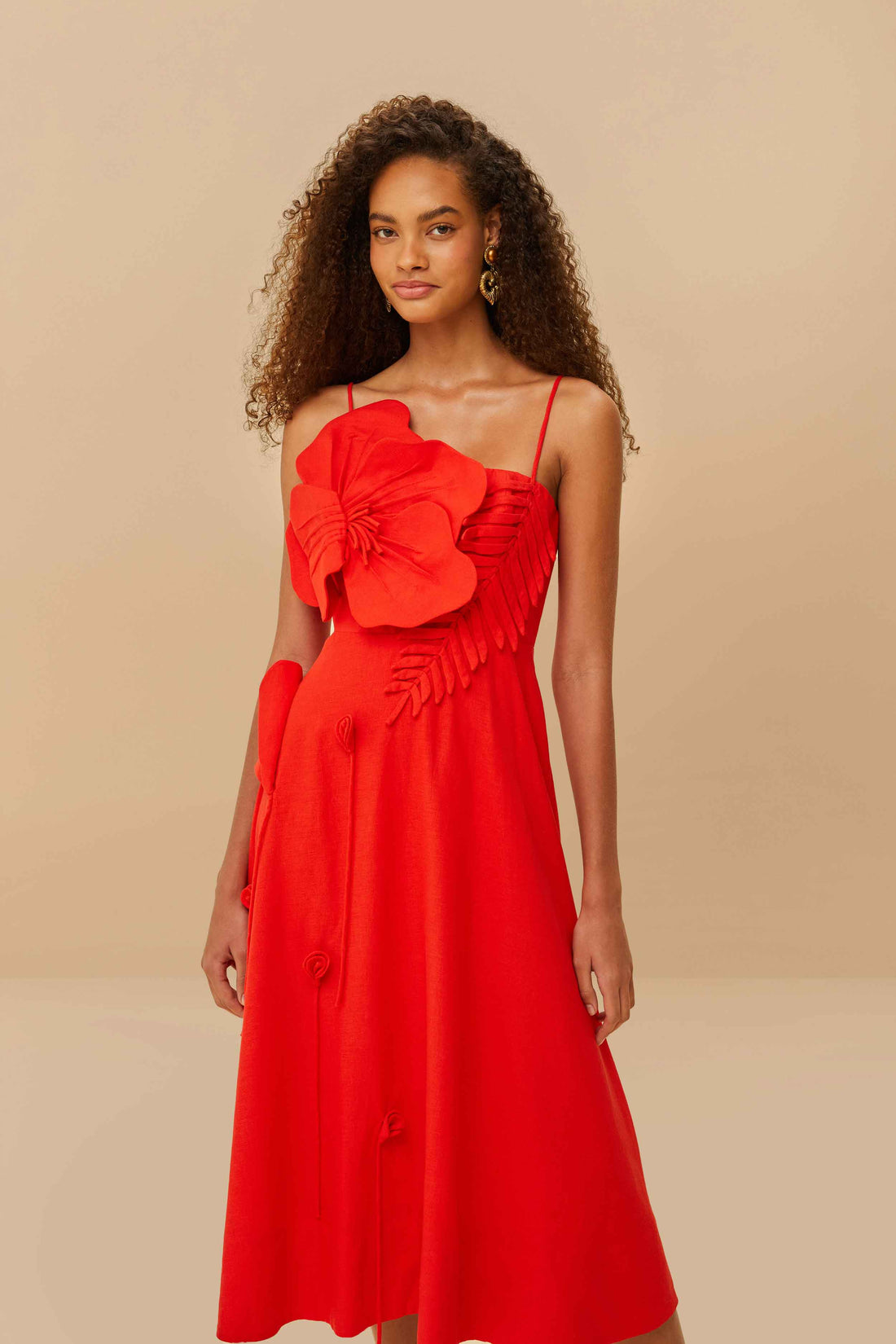 Cat Deeley Red Floral Appliqué Dress This Morning May 2025