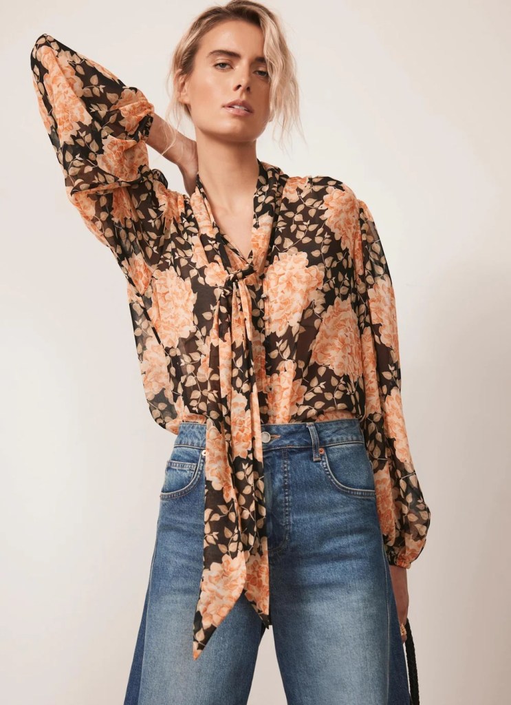 Mint Velvet Orange Floral Print Blouse
