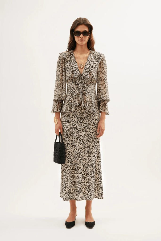 RIXO Ami Silk Blouse