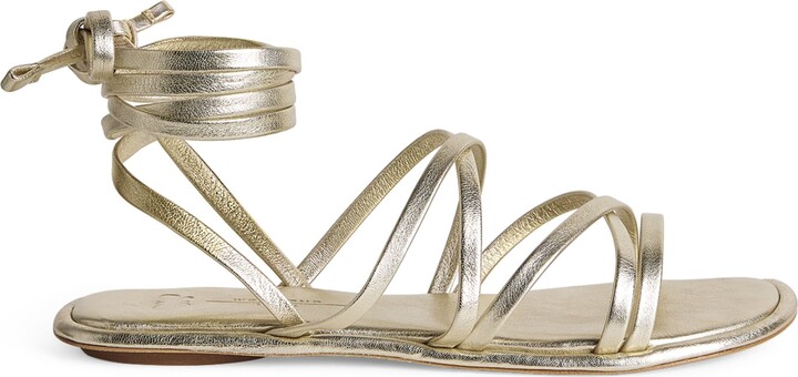 Weekend Max Mara Metallic Leather Gladiator Sandals