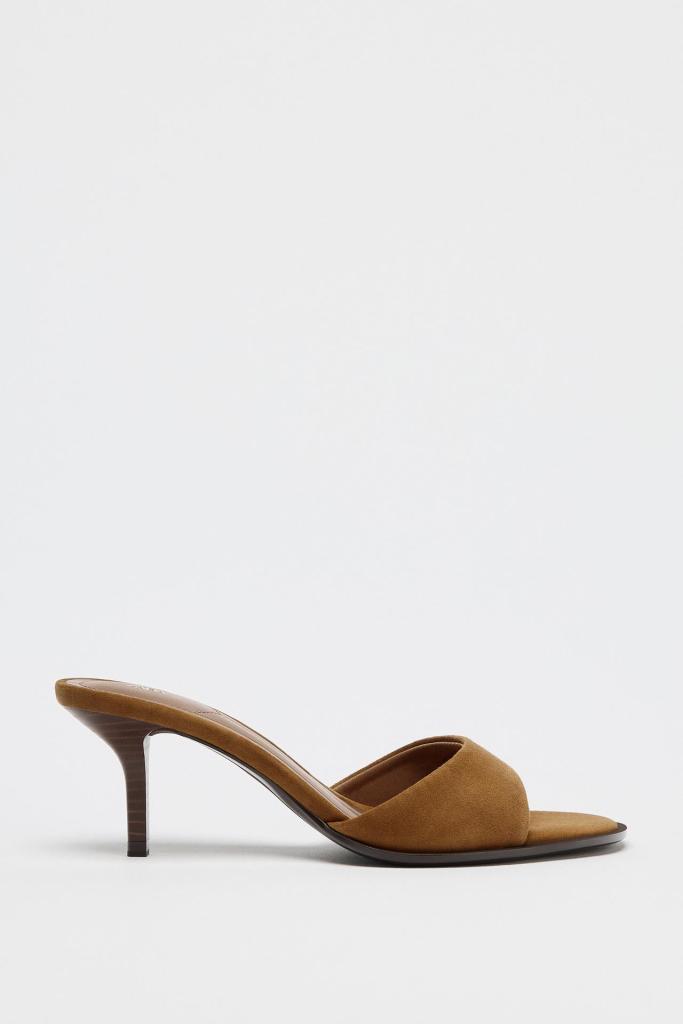 Zara Split Suede Heeled Sandals