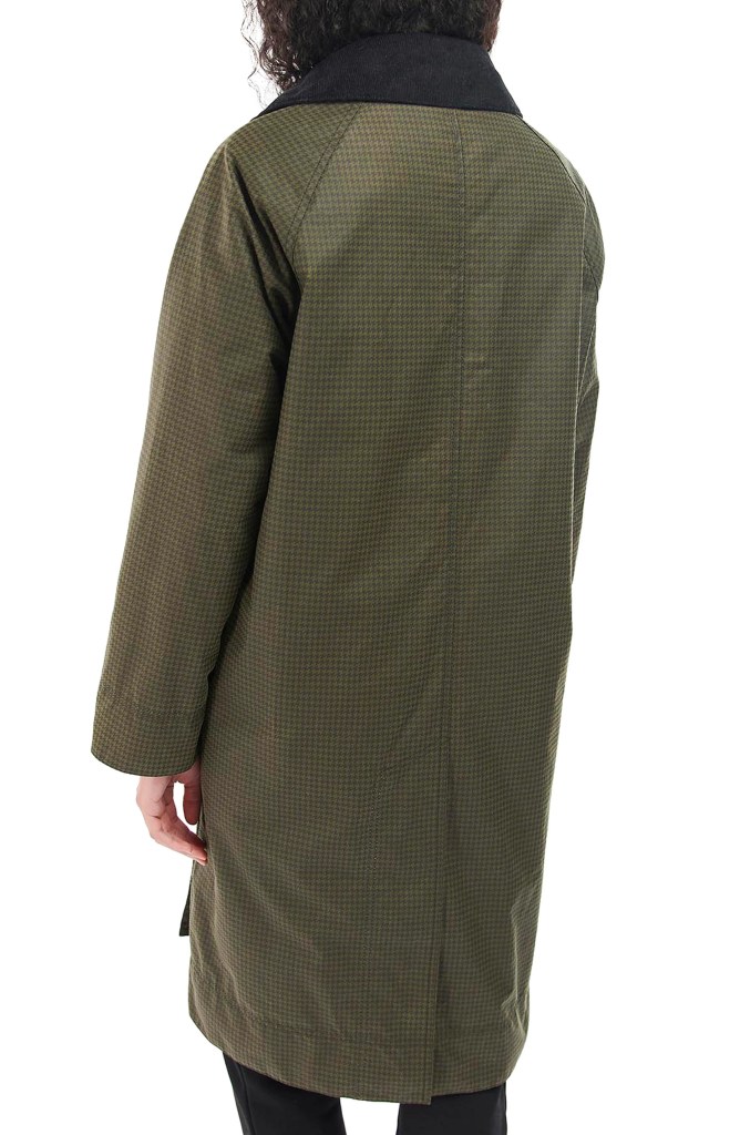 Barbour Printed Burwick Waxed Jacket back view