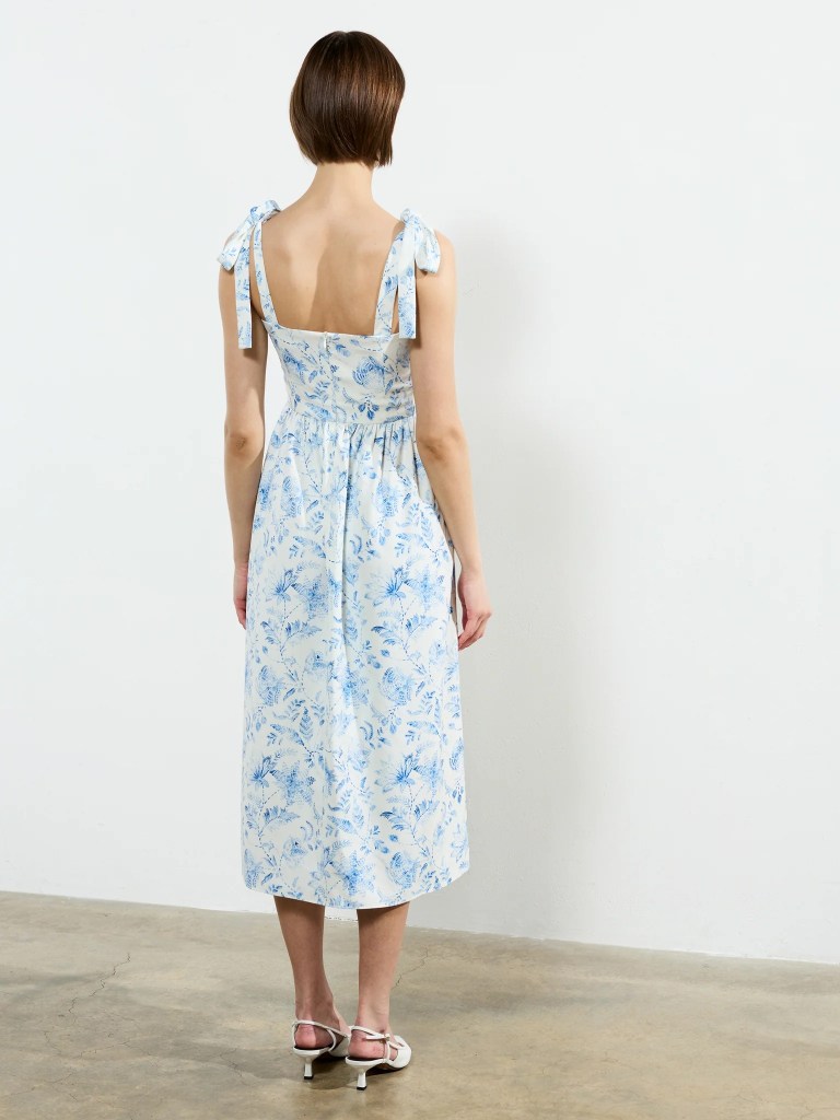 French Connection Serenity Dale Crepe Midi Dress back view