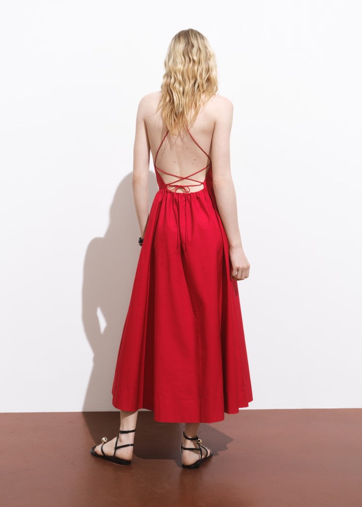 Mango Halter Dress With Crossed Back back view