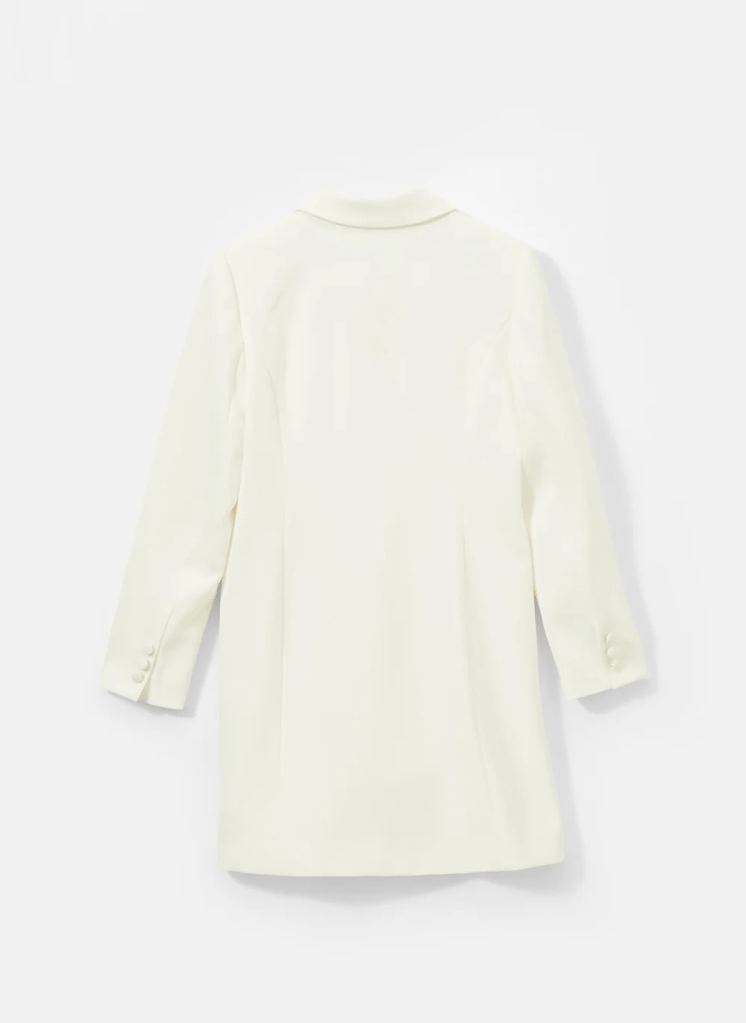 Mint Velvet White Blazer Mini Dress back view