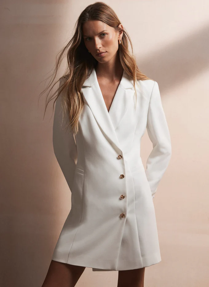knee length dresses for ladies Leather and Lace Up Dress M / White