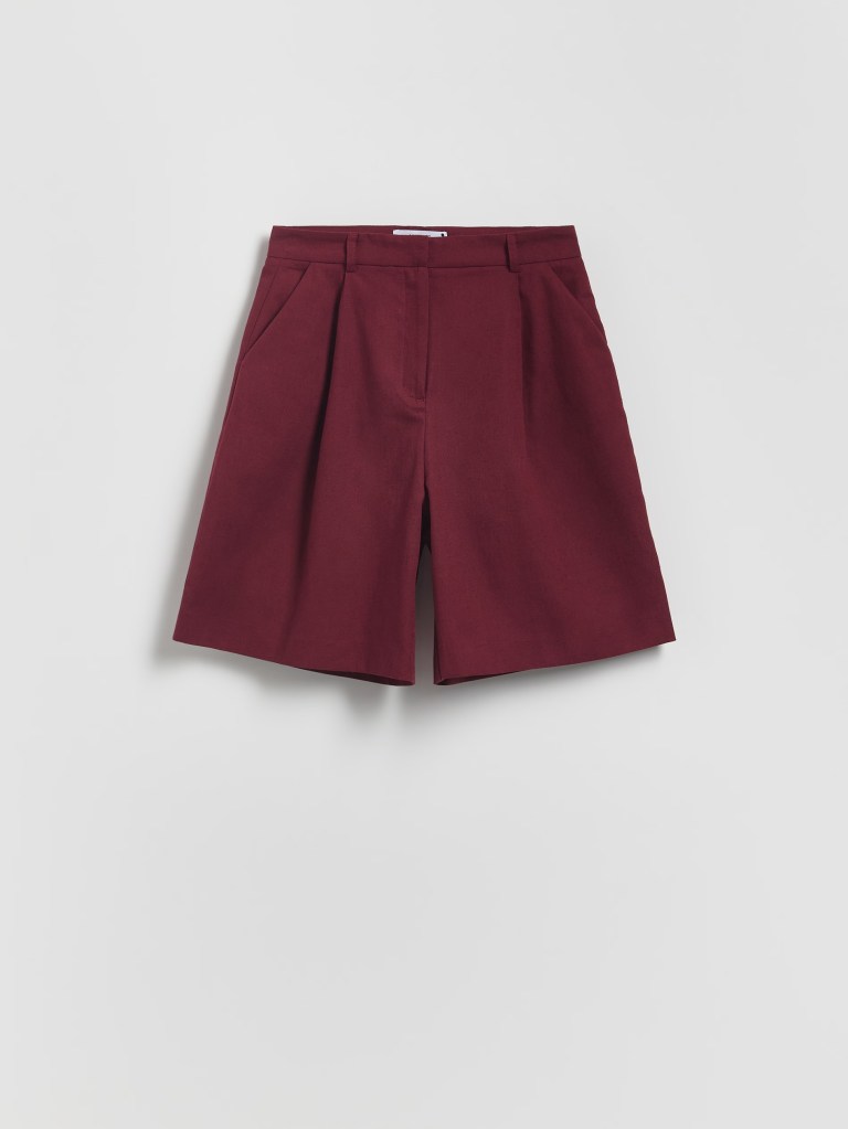 Reserved Creased Linen Bermuda Shorts