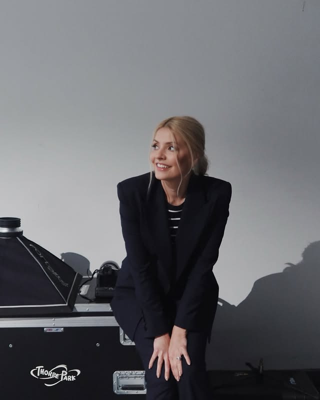 where to get all Holly Willoughby You Bet outfits navy trouser suit striped top wht is holly wearing  June 2025 Photo Danielle whiteman