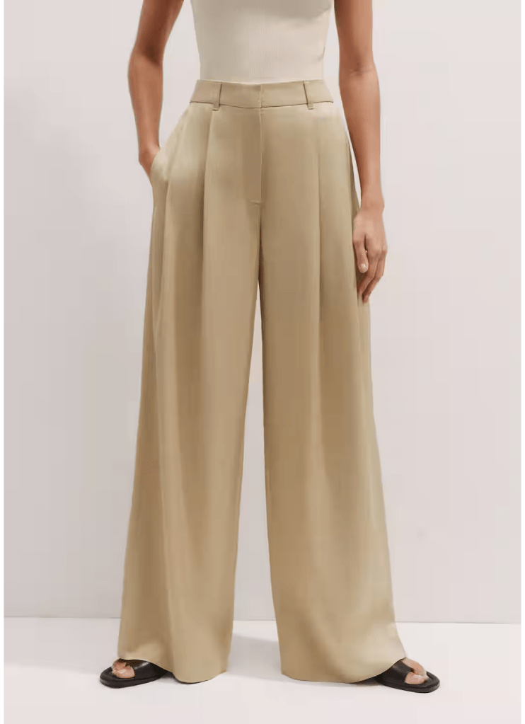 Me + Em Elevated Metallic Tailored Wide-Leg Trouser