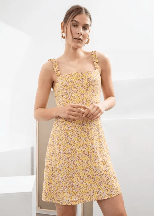 & Other Stories Ruffle Strap Mini Dress