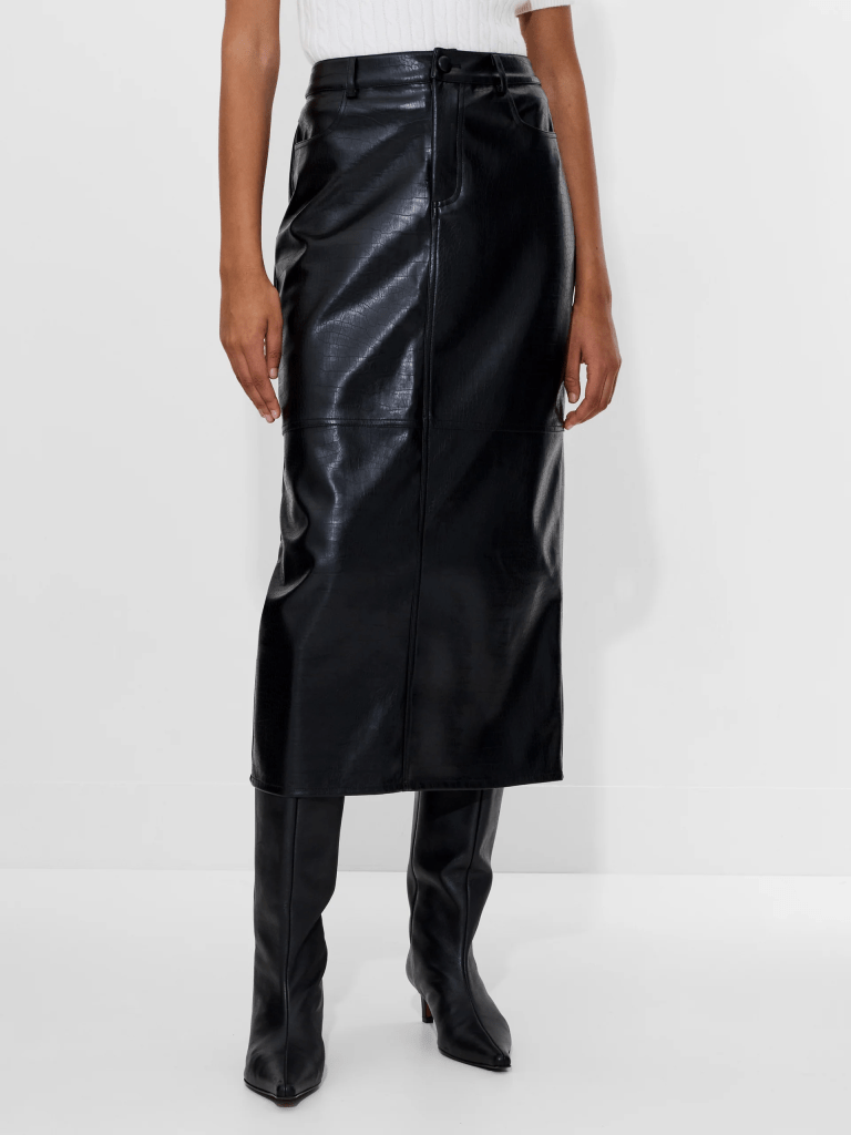 French Connection Brody Croc Printed Midi Skirt