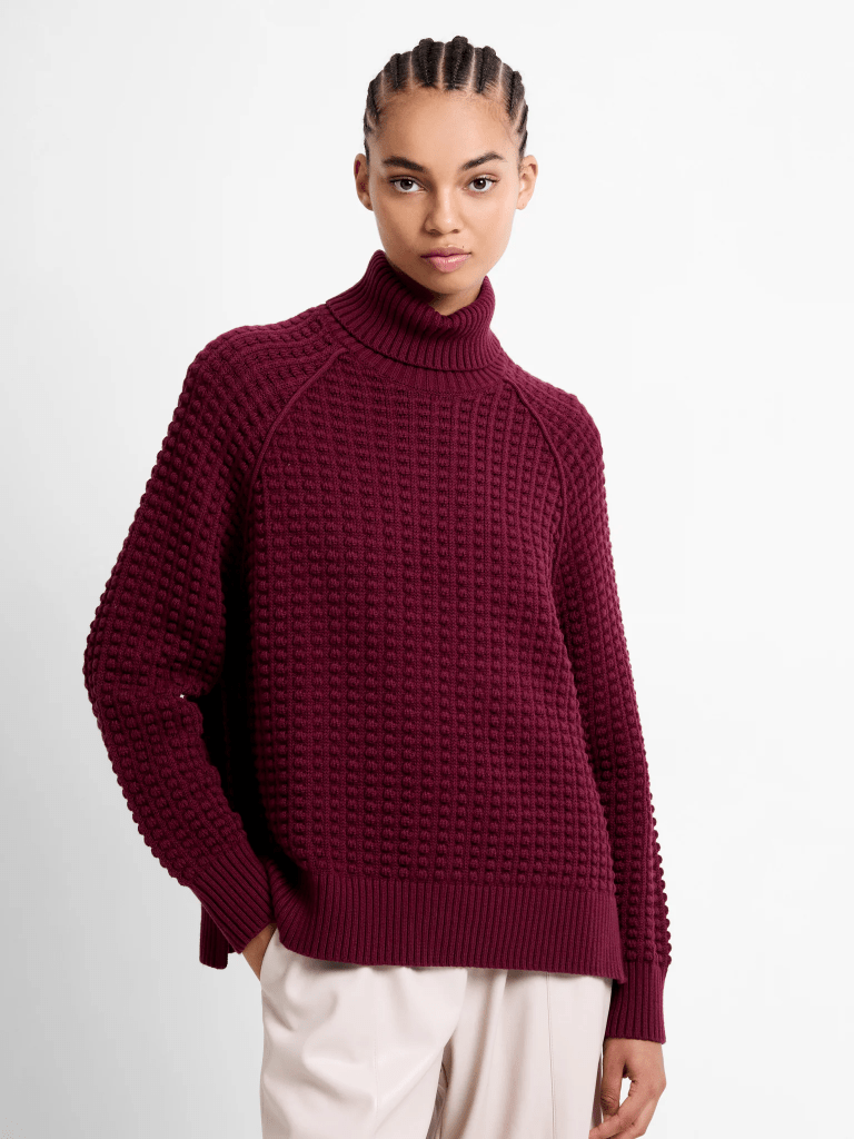 French Connection Keya Popcorn Knit Roll Neck Jumper
