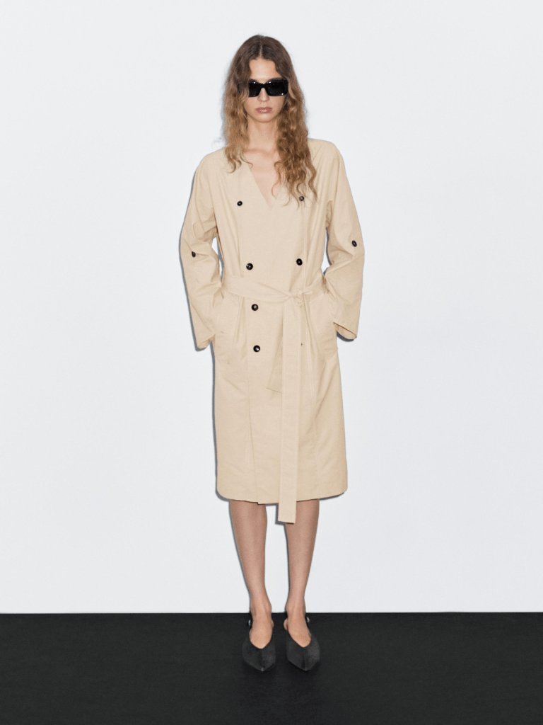 Massimo Dutti Midi Trench Shirt Dress