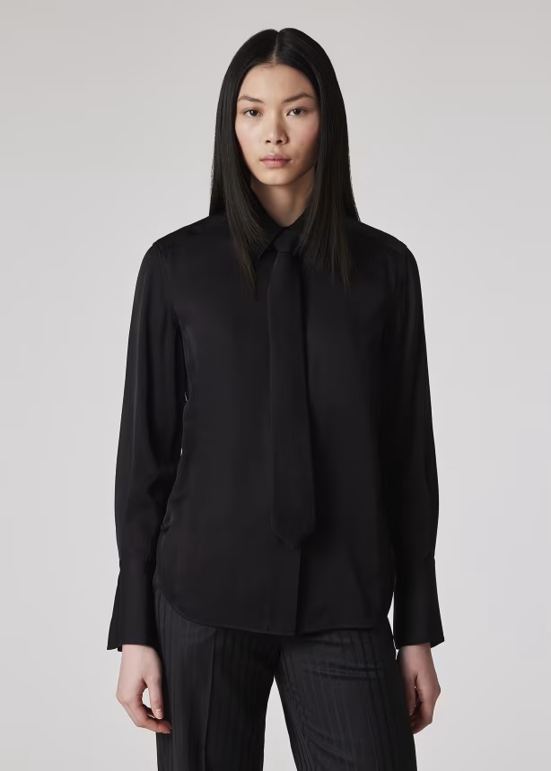 Paul Smith Women's Black Tie Shirt