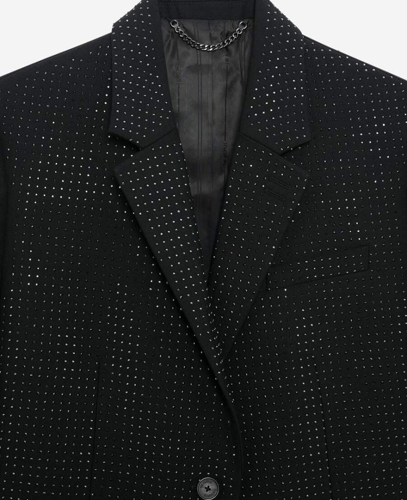 The Kooples black Rhinestone Jacket detail