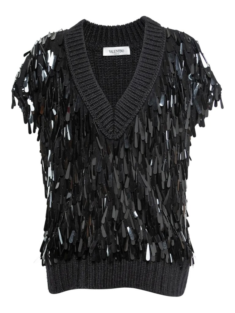 Valentino ribbed sequined sweater vest