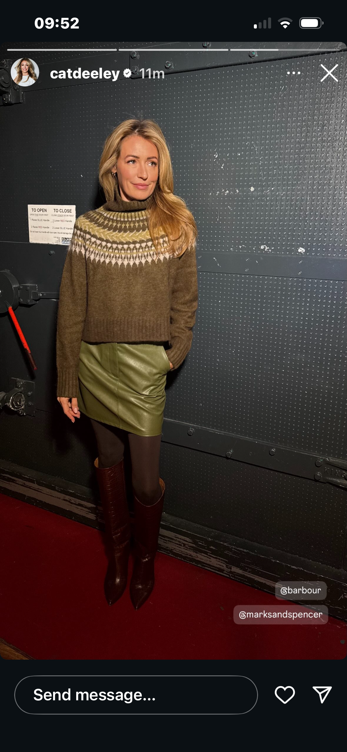 cat-deeley-olive-green-fair-isle-jumper-this-morning-october-2025