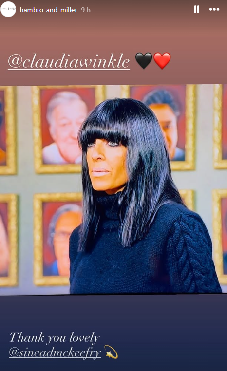 where to get all Claudia Winkleman Celebrity Traitors outfits red tartan trousers black cropped jacket black ankle boots black cable knit October 2025 Photo Hambro 7 Miller