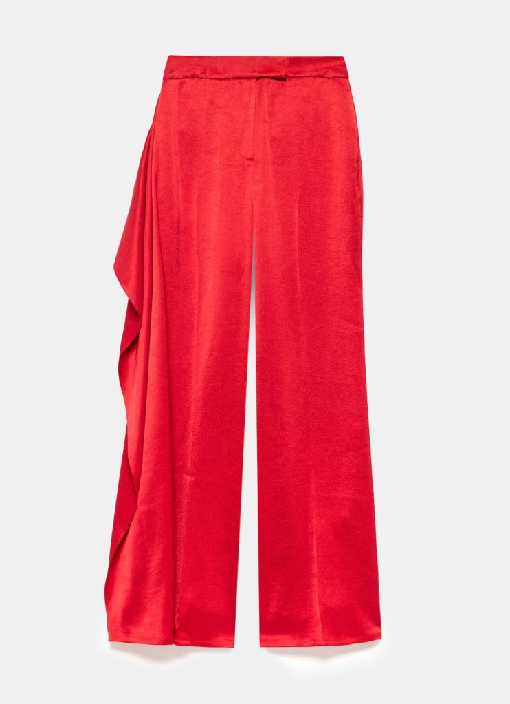 Mint Velvet Red Drape Detail Trousers