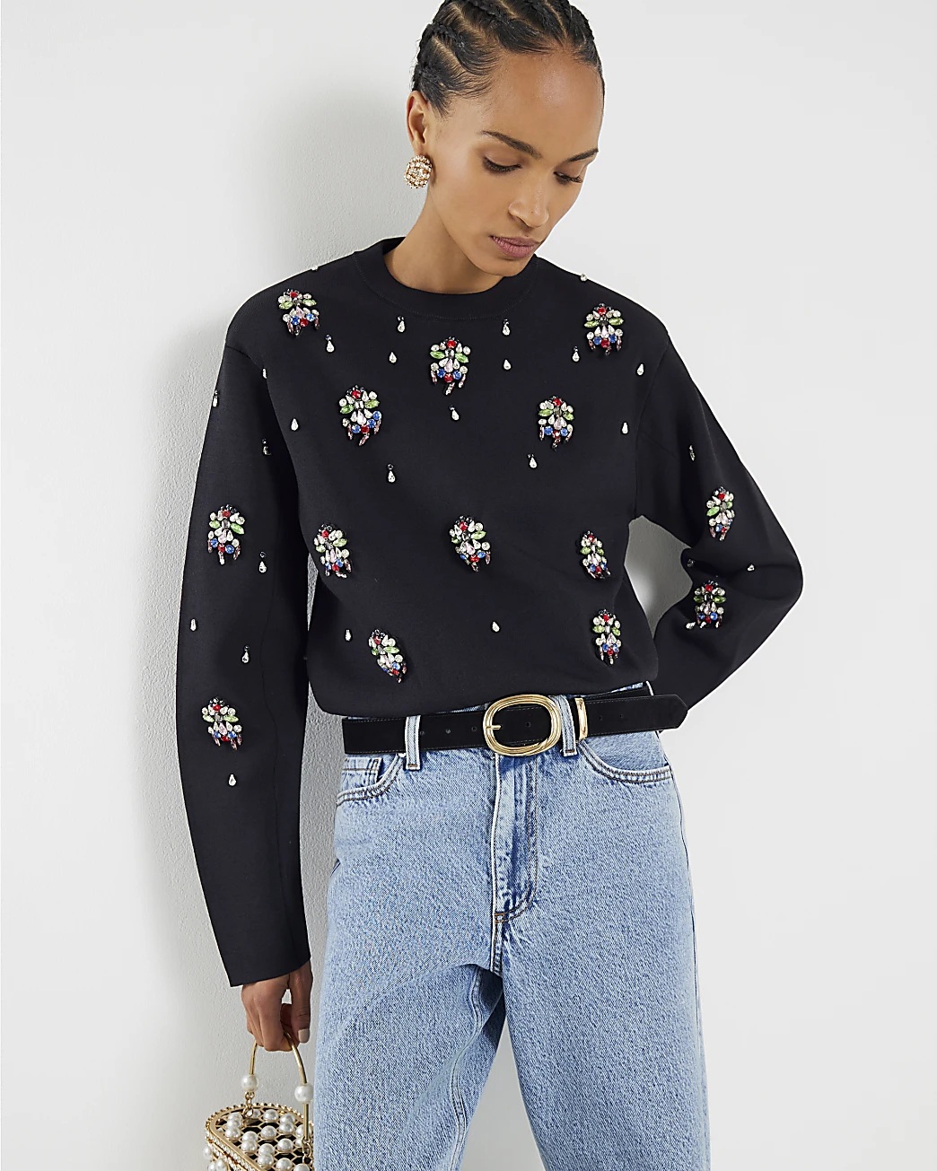 5011142 Black Embellished Jumper