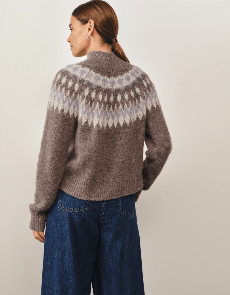 The White Company Blurred Fair Isle Jumper With Alpaca back view