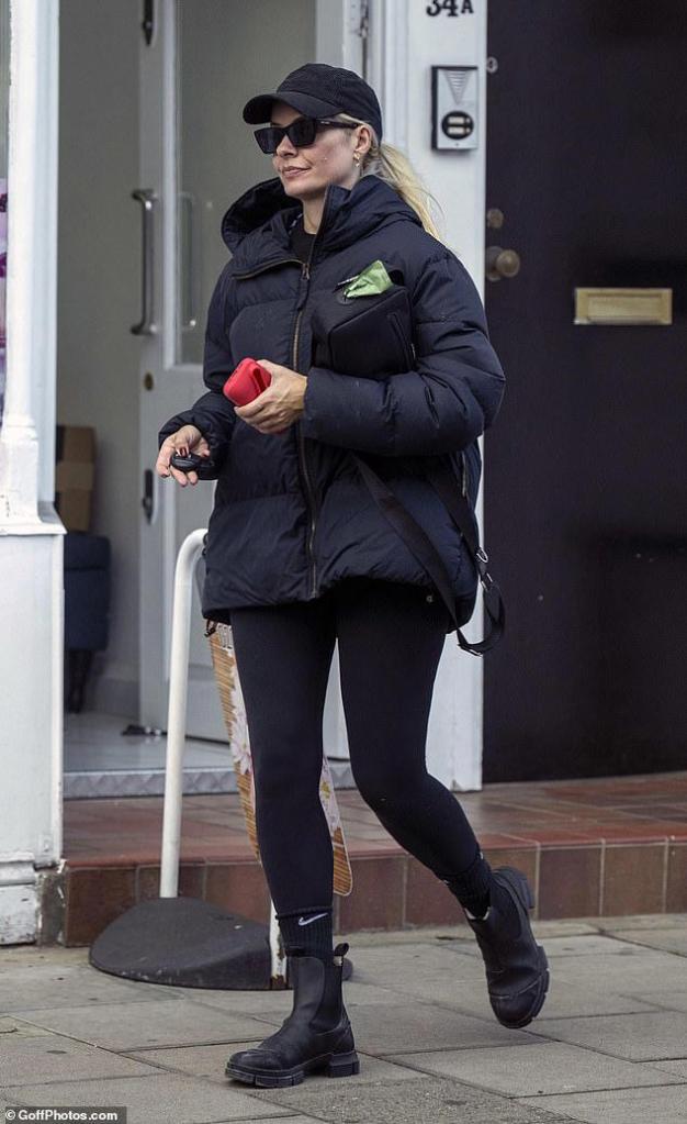 where to get all Holly Willoughby outfits black puffer Love jacket black boots what is holly waering 5 November 2025 photo GoffPhotos com