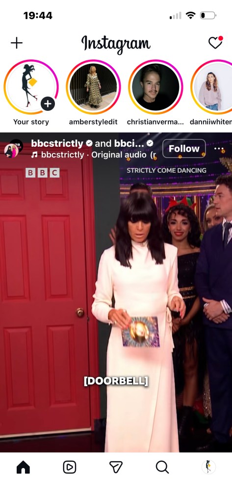 where to get all Claudia Winkleman strictly Come dancing dresses cream wrap side tie midi dress Photo BBC