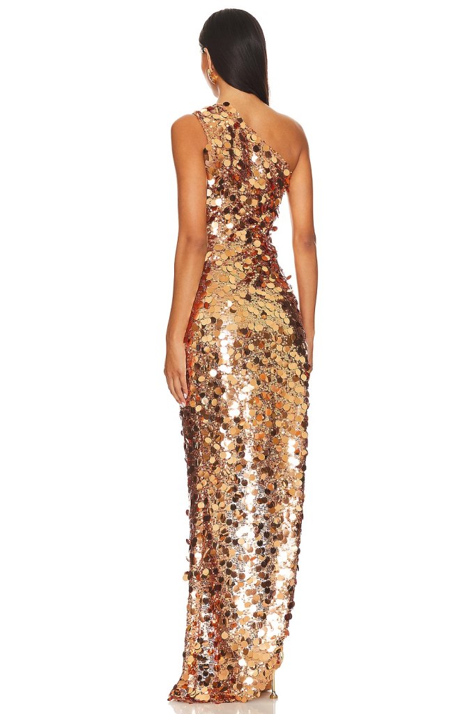 Bronx and Banco Farah One Shoulder Gown back view