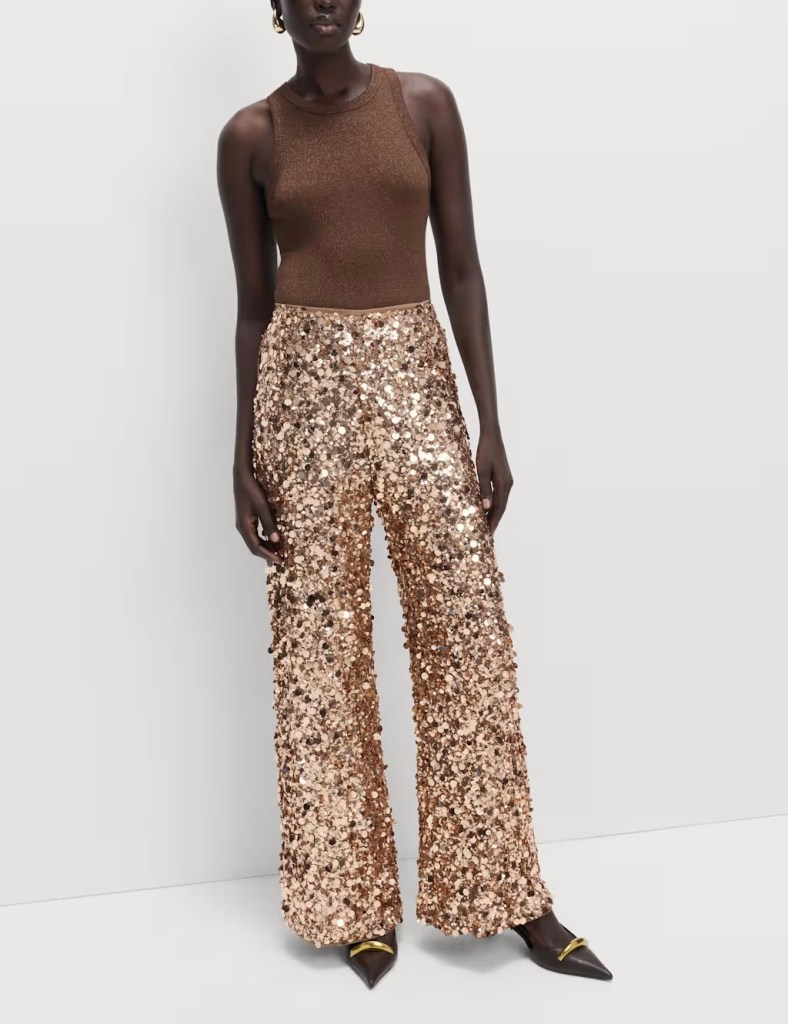 M&S Sequin Wide Leg Trousers