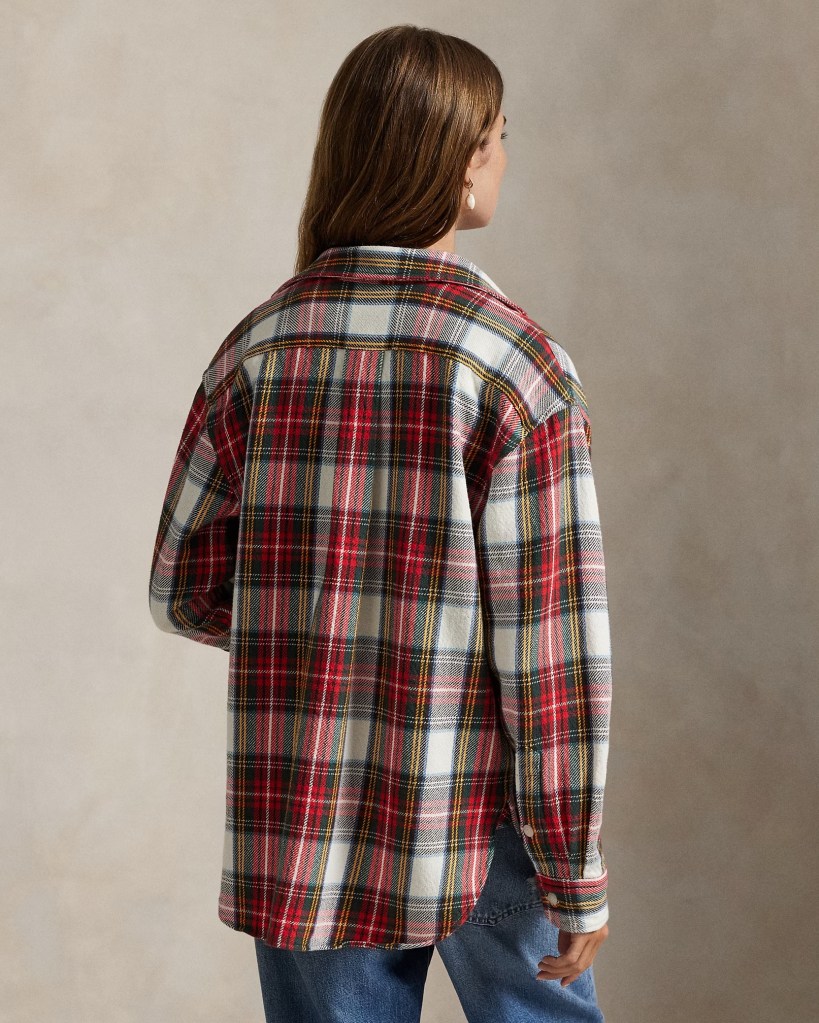 Polo Ralph Lauren Relaxed Fit Plaid Cotton Twill Shirt back view
