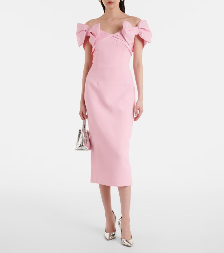 Rebecca Vallance Isabella bow-detail crêpe midi dress