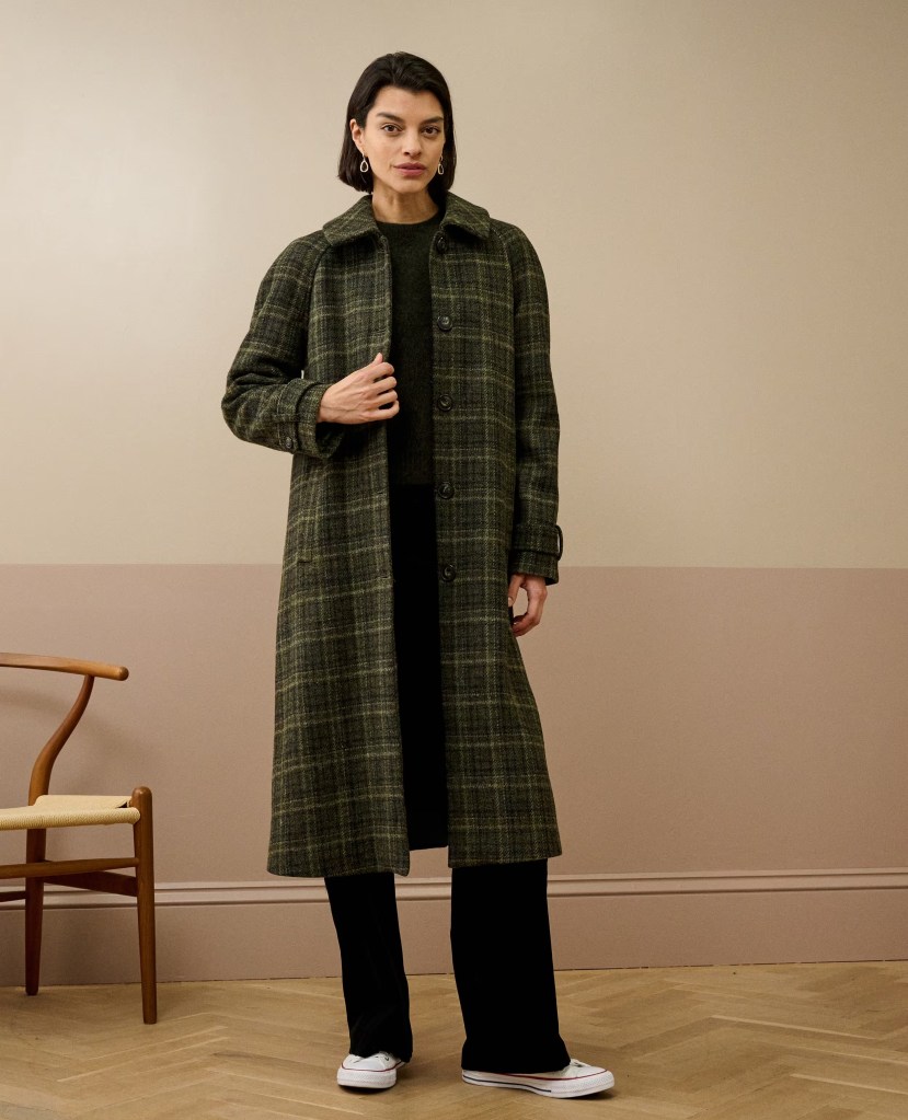 Brora Harris Tweed Check Coat
