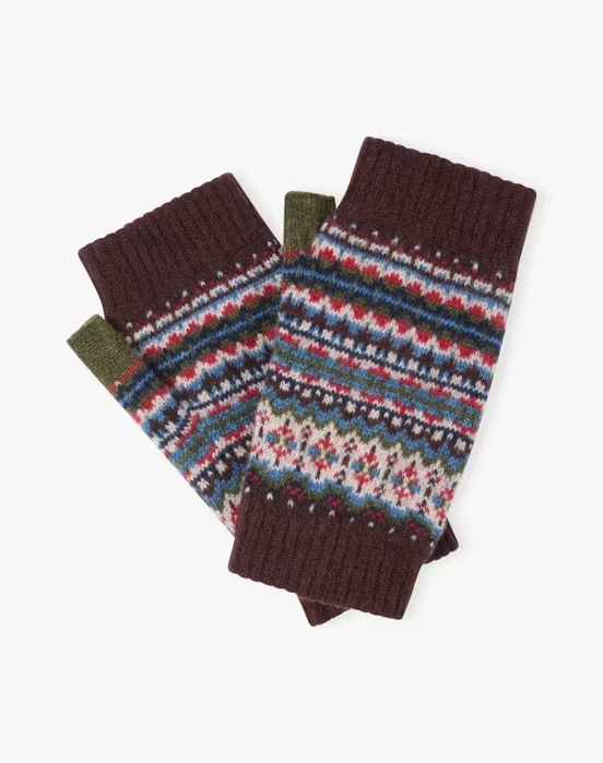 Brora Women's Cashmere Fair Isle Wristwarmers