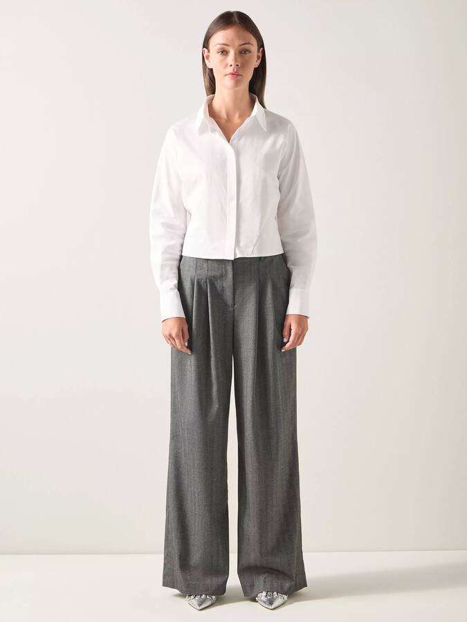 LK Bennett LKB LONDON Liz Grey Wide Leg Trousers