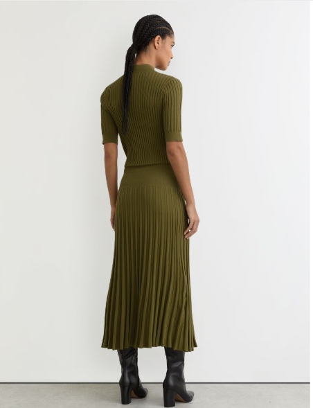 Reiss Harriet Button-Detail Knitted Midi Dress back view