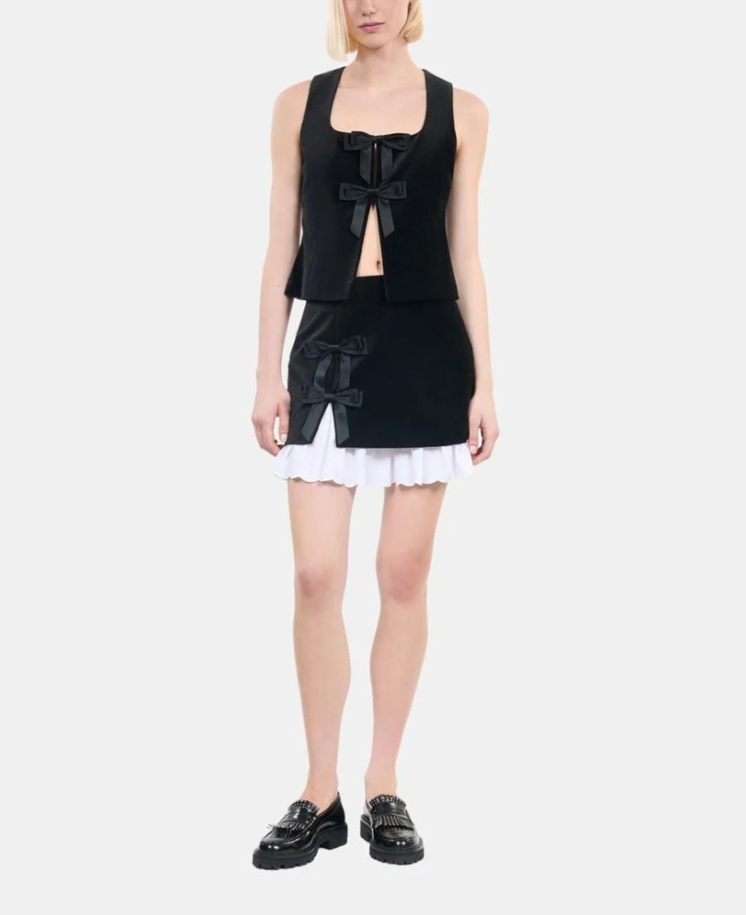 The Kooples Short Black Velvvet Skirt