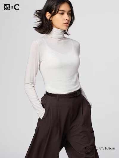 Uniqlo HEATTECH Extra Warm Cashmere Blend Turtleneck T-Shirt